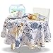 YEMYHOM 100% Polyester Spillproof Tablecloths for Round Tables 60 Inch, Modern Printed Indoor Outdoor Camping Picnic Circle Table Cloth (Blue Tree)