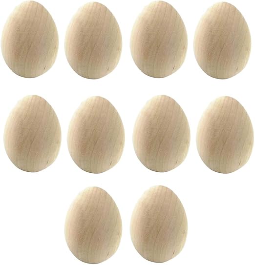 Amazon Dynwave 木製 卵の形 イースターエッグ 未塗装 民芸 Diy 手芸品 手作り材料 写真小道具 10個セット おもちゃ雑貨 ホビー