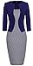 HOMEYEE Women's Vintage Colorblock Business Pencil Dress B237