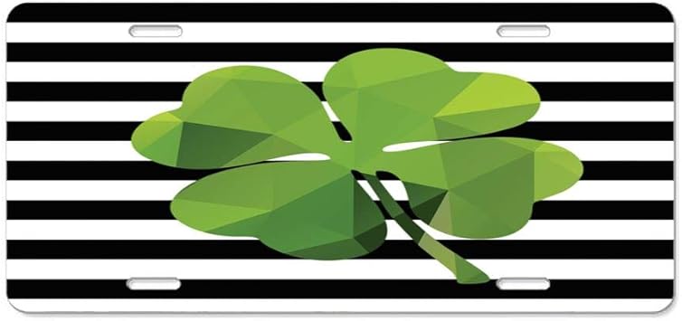Amazon Blingreddiamond 四つ葉のクローバー ナンバープレート カバー メタル ナンバープレート カバー 装飾 車 ナンバープレート オート 6 X 12インチ アルミニウム製 スポーツ アウトドア