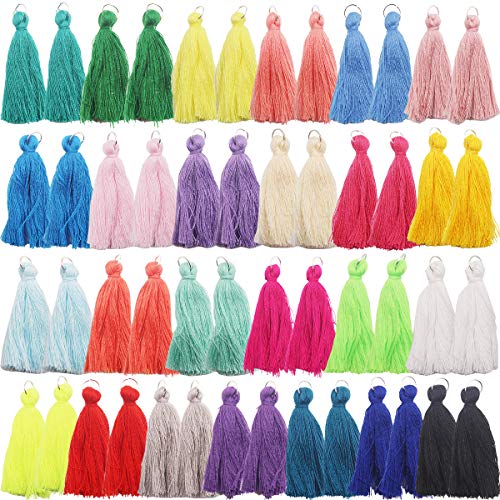 50PCS/25Pairs Handmade DIY Tassels Multicolored Mini Tassels for Earring Jewelry Making,DIY Craft Accessory (2 Inches)