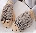 SportsWell Women's Cartoon Hedgehog Winter Knitted Cotton Gloves Girls' Cute Thick Mittens Beige