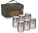 Wealers 6 Piece Stainless Steel Spice Shaker Jars Salt and Pepper Holder BBQ Spice Herbs 3 Size Cover with Bag for East Travel, Great for Home or Outdoor Use,