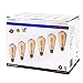 Emotionlite Vintage Edison LED Light Bulbs, Dimmable E26 Bulb, 4W(40W Equivalent), Amber Yellowish, 2200K, ST64 Teardrop, 6 Pack, UL Listed