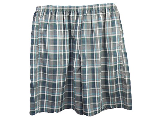 Karlywindow Men Cotton Loose Sleep Shorts Striped Plaid Woven Lounge Boxer Pants