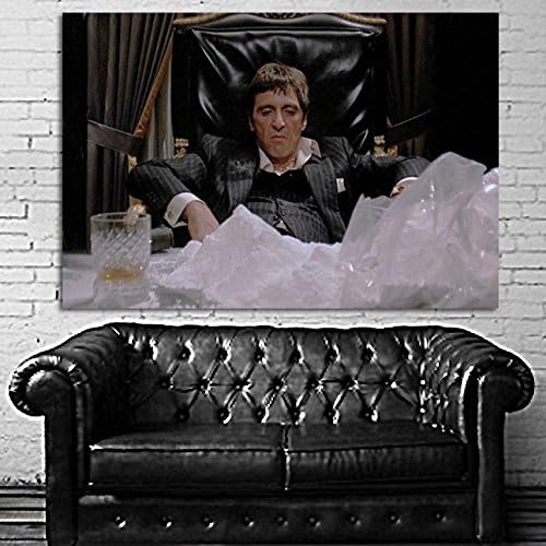 #16 Poster Canvas Movie Scarface Mob Gangster 36x48 inch (90x122 cm) Canvas & Stretcher Bars Frame