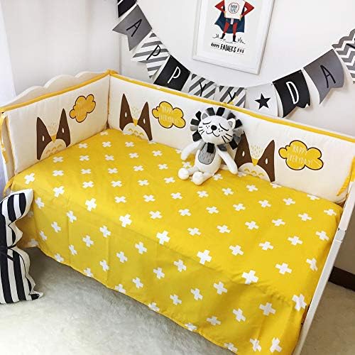 Rart 5 pcs Baby Bedding Set, Unisex All Round Bumper Collision Resistant Baby Crib Bumpers Collision Resistant Baby cot Bumper-A 120x60cm(47x24inch)