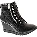 Forever Adriana11 Women Sporty Leatherette Lace-Up High Top Wedge Sneaker Bootie Shoes