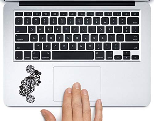 Tardis with Gears Gallifreyan Doctor Who Printed Trackpad Clear Vinyl Decal Sticker Compatible with Apple MacBook Pro Air 11" 12" 13" 15" All Years Laptop Keyboard (New 15โ MacBook Pro)