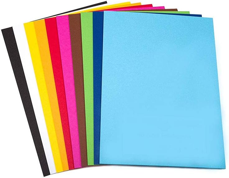 100 Sheets Coloured Art Paper, Card Stock, Construction Paper in A4