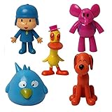 Pocoyo and Friends Mini Figures Play Set Birthday Party Supplies Pato, Elly, Loula, and Sleepy Bird Toy – 5 pcs – 5 to 9 cm