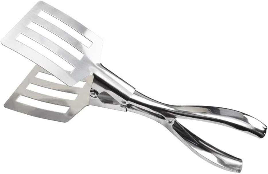 YIYEZI Stainless Steel Salad Tong BBQ Picnic Kitchen Cooking Food Serving Utensil Tong (Silver)