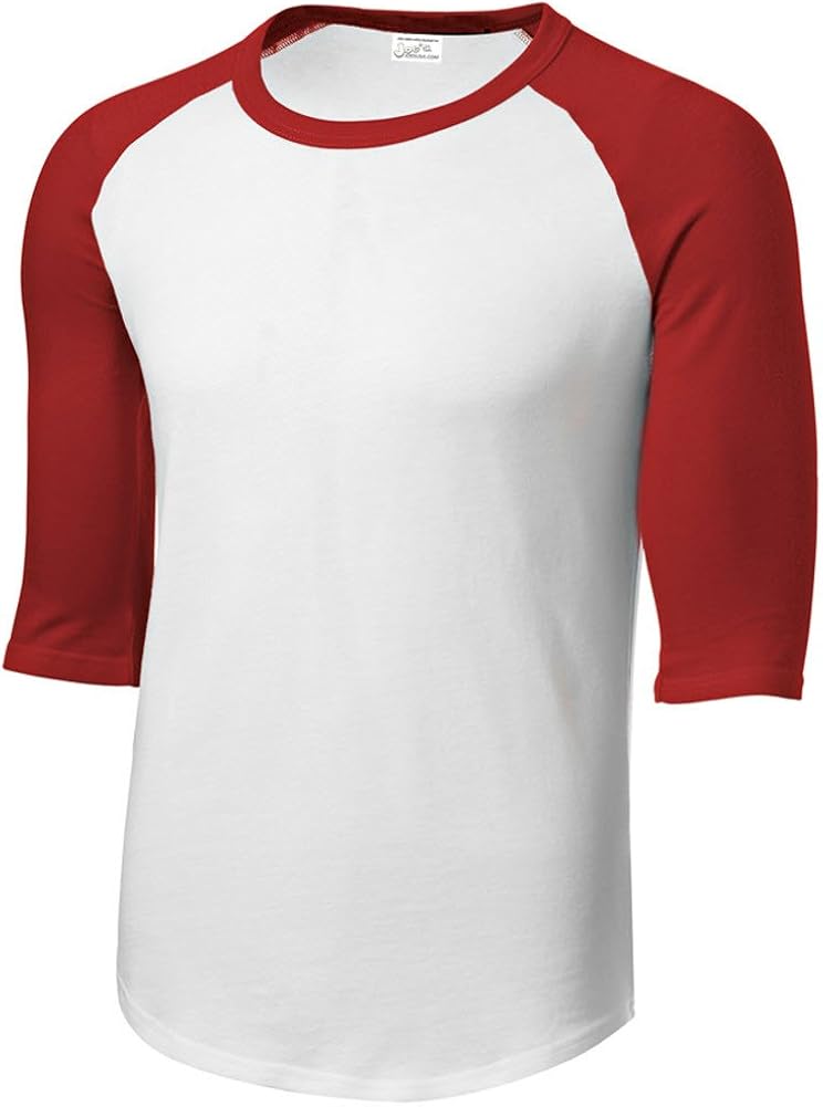 red and white baseball tee short sleeve