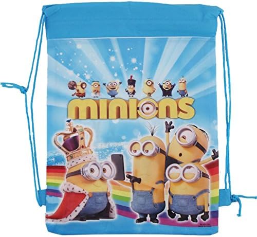 SKS Express Cartoon Drawstring Backpack Bag for Kids (Minions Royalty Light blue)