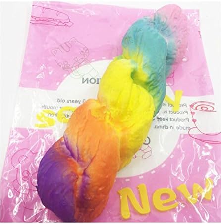 YCYBuy New Cute Jumbo Squishies Starry Rainbow French Baguettes Very Slow Rising Gaint Kawaii Scented Cream Foam Silly Squishies Loaf Food Bread Simulation Kids Toy