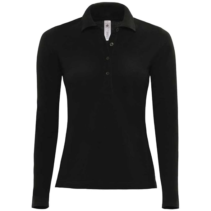 B&C Damen Safran Langarm-Poloshirt