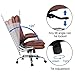 YAMASORO Ergonomic High Back Executive Office Chair, PU Leather Computer Gaming Desk Chair Brown with Flip-Up Arms, Swivel, Capacity 330LBS