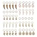 JIALEEY Hair Braid Rings, 50PCS Hair Loops Clips Gold Ring Shell Leaves Star Conch Snowflake Pendant Charms Set Hair Clip Headband Accessories