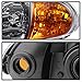 ACANII - For 2in1 Black 1993-1997 Honda Civic Del Sol Headlights w/ Corner Signal Lamps Driver & Passenger Side 94 95 96
