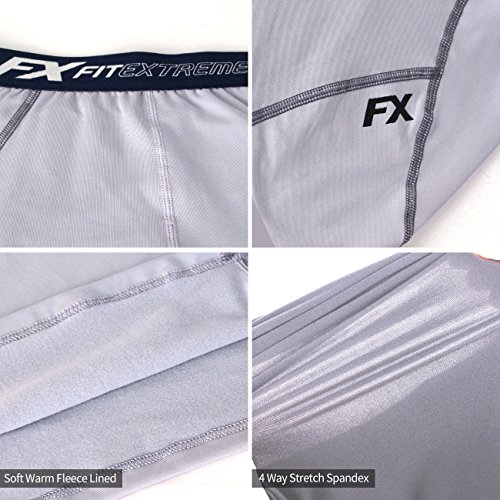 FITEXTREME Womens MAXHEAT Fleece Long Johns Thermal Underwear Bottom Lightgray M