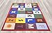 Ottomanson Jenny Collection Kids' Non-slip Educational Block Alphabet Design Area Rug , 5'0