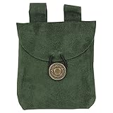 Renaissance Suede Leather Forest Evergreen Petite Medieval Belt Pouch