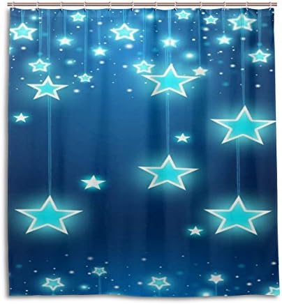 TJDY Stars And Sparkles Wallpaper Waterproof Mouldproof Lengthen Shower Curtain 48x72(In)