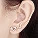 Ear Crawler Earrings Flower Ear Climber Earrings - S925 Sterling Silver Post Cubic Zirconia Ear Cuff Earrings Gold Tone