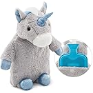 Premium Classic Rubber Hot Water Bottle with Cute Stuffed Plush Unicorn Cover (2L, Gray)