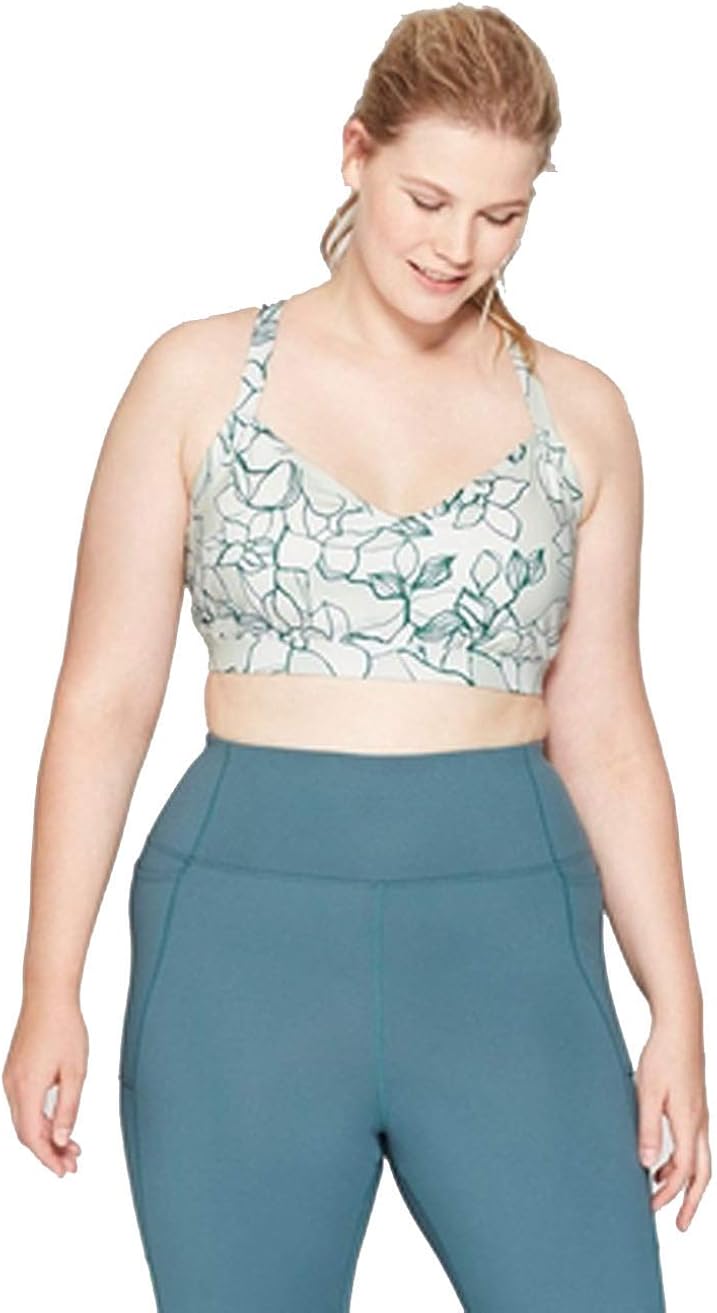 Joy Lab Women's Sports Bra Blue Full Coverage Sizes XS M and XXL Sports Bras Clothing, Shoes