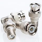 BNC Male Plug to F Female Jack Adapter Coax Connector (10/20/30/50/100 Pack) (10)
