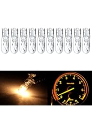 Automotive Parts and Accessories: CCIYU 10 pcs T5 17 86 206 White Halogen Light Bulb Instrument Cluster Gauge Dash Lamp 12V - CCIYU