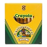 Crayola Multicultural Crayons, Wax, Eight Skin Tone Colors per Box ,Regular size.