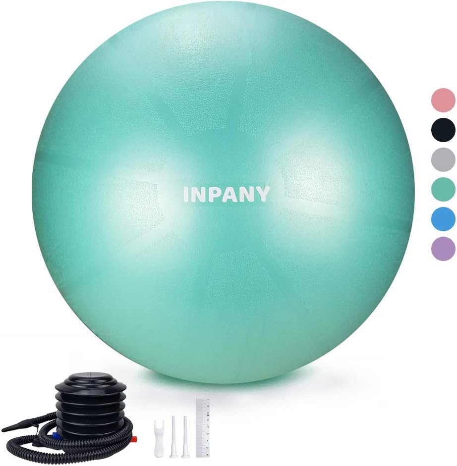INPANY Exercise Ball(45-85cm) - Extra Thick Yoga Ball Chair, Anti-Burst Stability Ball Supports 2200lbs,Birthing Ball with Quick Pump for Office & Home & Gym