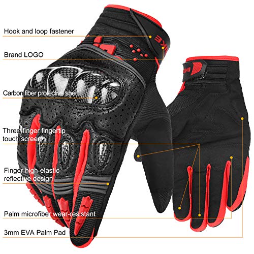 image for INBIKE Motorcycle Gloves Hard Knuckle Gloves Motorbike Gloves Men Carb