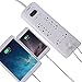 AUKEY Surge Protector with 8 Outlets and 2 USB Charging Ports, 1200 Joules Power Strip with 6ft Power Cord, ETL Certified