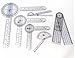 Set of 6 Piece Spinal Finger Goniometer Protractor Ruler 360 Degree 12 inch 8 inch 6 inch (A2Z)