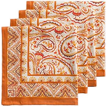 Maison d' Hermine Palatial Paisley 100% Cotton Set of 4 Napkins 20 Inch by 20 Inch. Perfect for Thanksgiving and Christmas