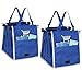 ORICSSON 2 Packs Foldable Nylon Reusable Eco-friendly Grocery Bag for Cart, Blue