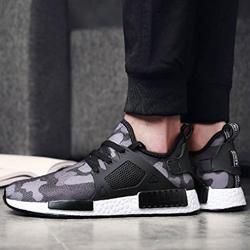 Sunfei Men's Athletic Fashion Casual Sneakers Outdoor Running Breathable Sports Shoes (43, Gray) - Thumbnail 4
