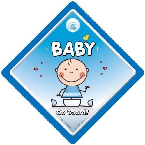 GRANDCHILDREN iwantthatsignltd Baby On Board Car Sign, Child Sign,Car Sign, Blue Baby, Blue Simples, Bumper Stciker, Grandson On Board