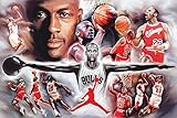 Poster Michael Jordan Wings Collage (Basketball) Sport Print (24in x 36in)