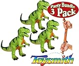 Matty's Toy Stop Toysmith Dinosaur Squishimals T-Rex (Tyrannosaurus Rex) Gift Set Party Bundle - 3 Pack