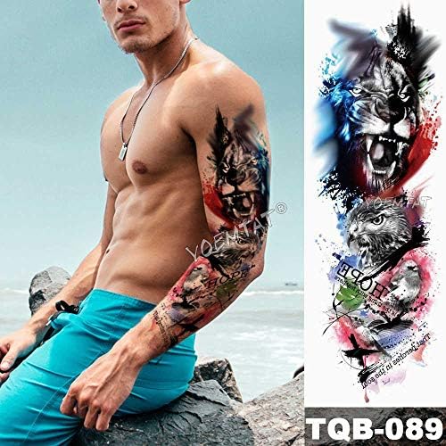 Handaxian 3pcsTattoo Maori Power Totem Waterproof Tattoo Sticker Warrior Samurai Angel Men All Black Tattoo