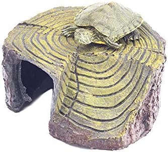 GNB PET Round Turtle Island Reptile Basking Platform Ramp Terraces Aquarium Cave Hide Resin Made
