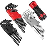 LEXIVON Master Wrench Key Set 35-Delig - Long Arm Ball End Hex & Torx, S2 Staal