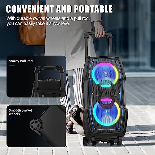 VeGue Karaoke Machine, Wireless Bluetooth PA System for Adults & Kids