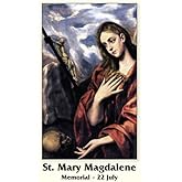St. Mary Magdalene LAMINATED Holy Card (5-pack) with Two Free Prayer Cards Included