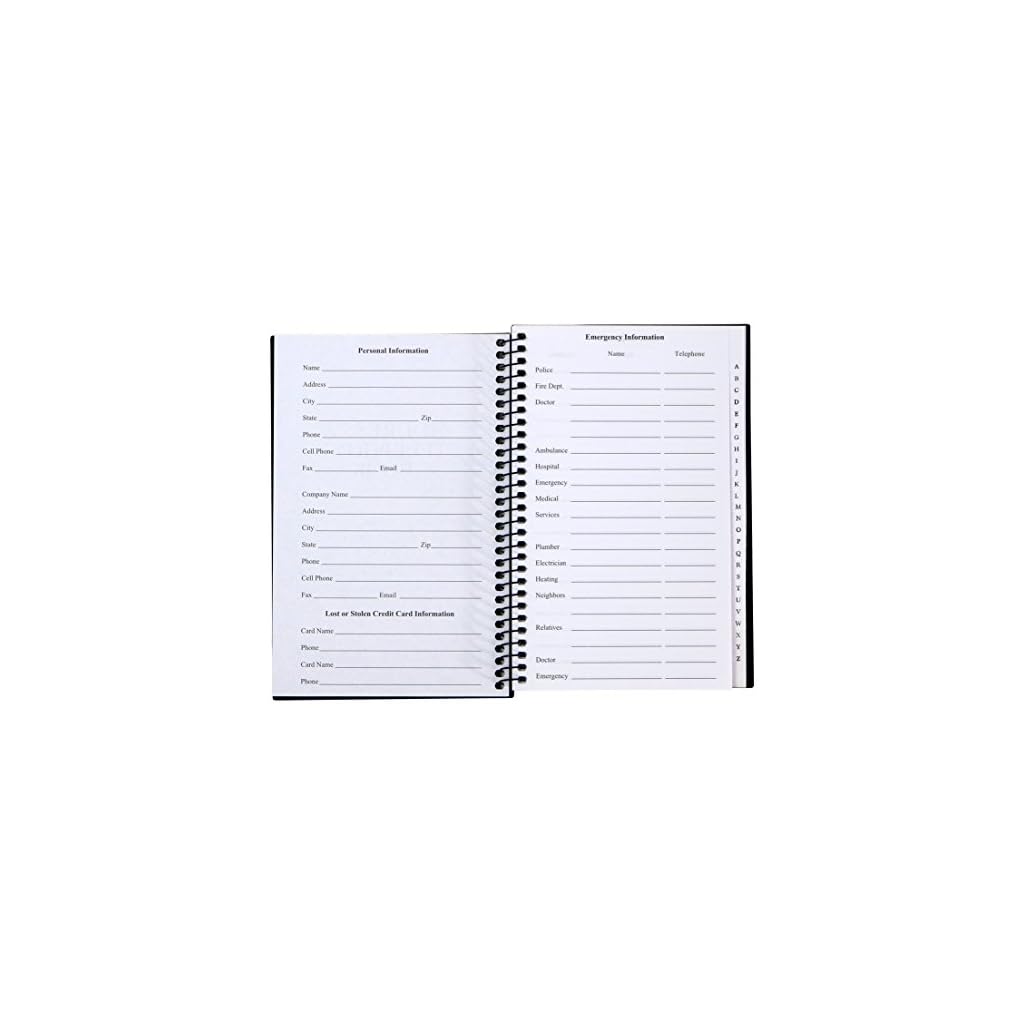 Iconikal SpiralBound Address and Telephone Book with Plastic Cover