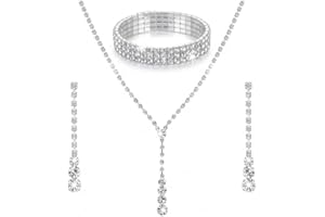 ALRNBY Wedding Jewelry Sets for Brides Pearl Jewelry Set 4Pcs/3Pcs Silver Prom Jewelry Sets for Women Gold Flower Rhinestone 